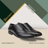 Black Lace Up Brogue For Men